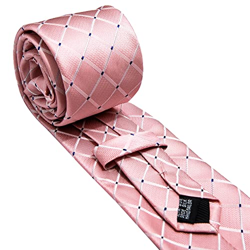 Image of Barry.Wang Ties for Men Silk Tie Sets Polka Dot Woven Necktie Pocket Square Cufflinks Business Wedding