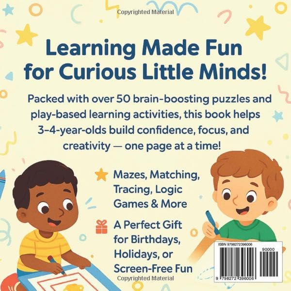50+ Brain Activities for Kids Aged 3-4: The Perfect Fun & Educational Gift for Toddlers — Ideal for Christmas, Birthdays, Holidays & Everyday Fun! image 3