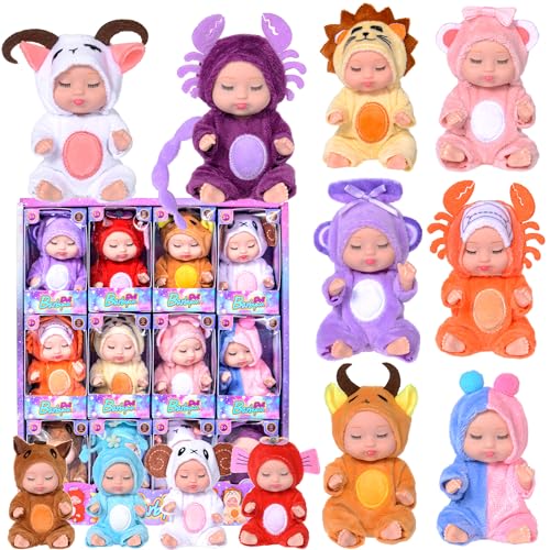 dollbie Pack de 12 Mini Muñecos Bebé 4 Pulg PVC miniatura 1