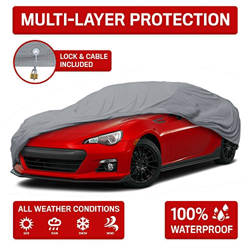 Image of MotorTrend Custom Fit Car Cover for Toyota 86 Subaru BRZ Scion FRS, All-Weather Protection for Cars Trucks & SUVs UV Resistant Waterproof Scratch-Resistant Vehicle Cover for Outdoor Indoor