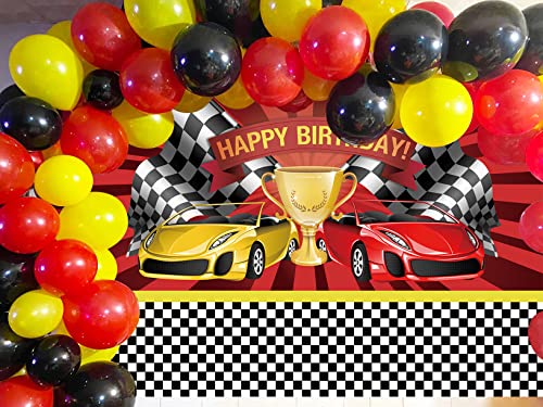 BINQOO sfondo auto da corsa Trofeo bandiere a