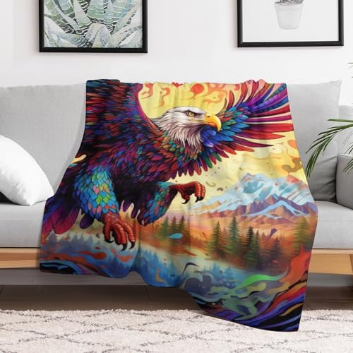 Flannel légère super douce aigle couverture chaude grand format 150x200 - 3