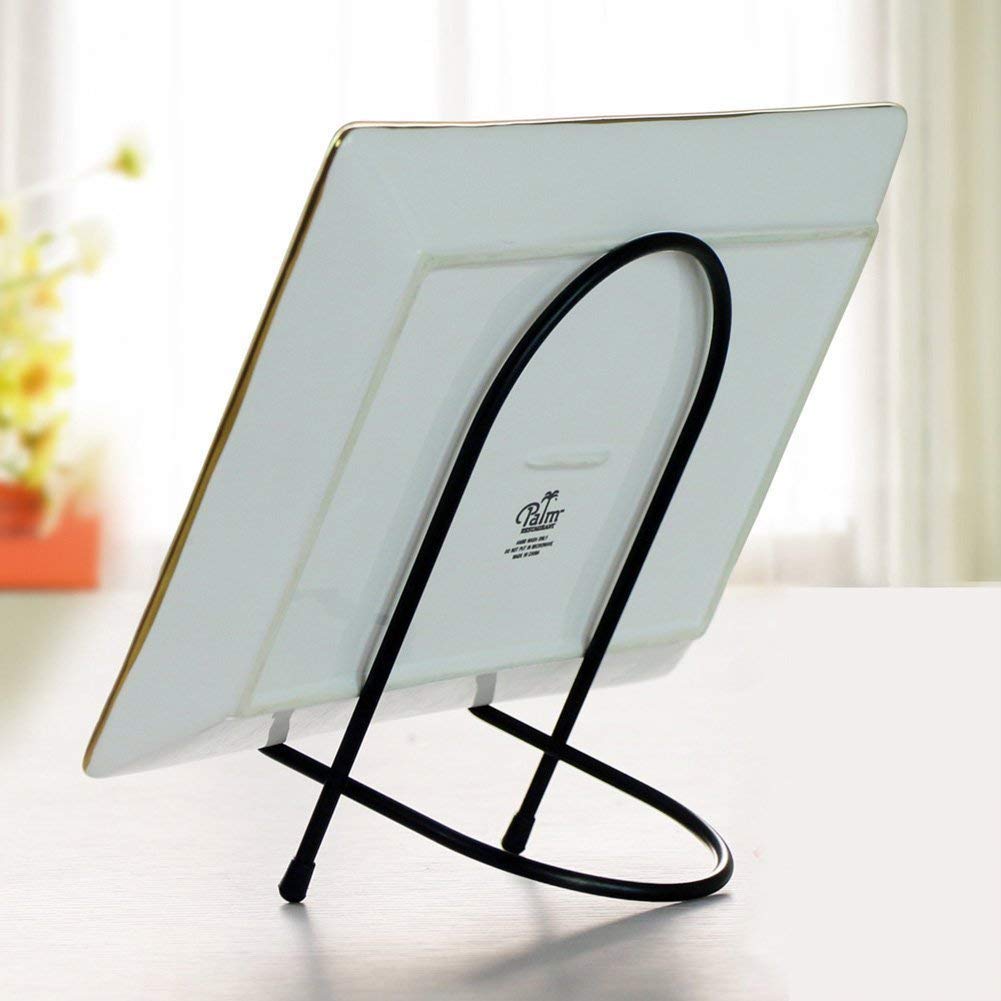 INDIAN DECOR . 28703 Tall Black Iron Display Stand Easel Holder Stand Holds Cook Books, Plates, Pictures & More! Large - Black (Pack of 2)