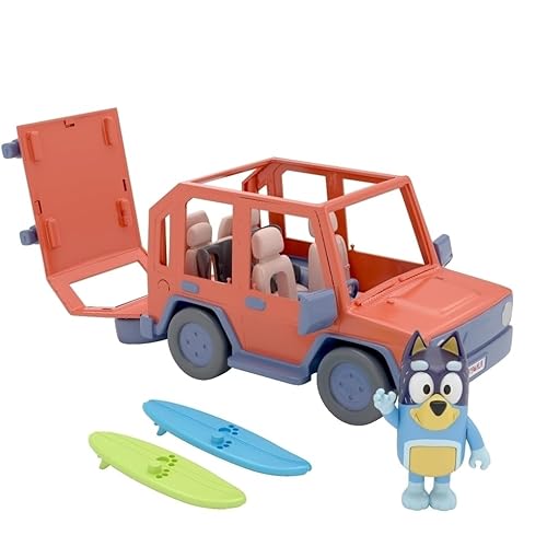 Bluey, 4WD Family Vehicle, with 1 Figure and 2 Surfboards | Customizable Car - Adventure Time | for Ages 3+, Multicolor, 13018