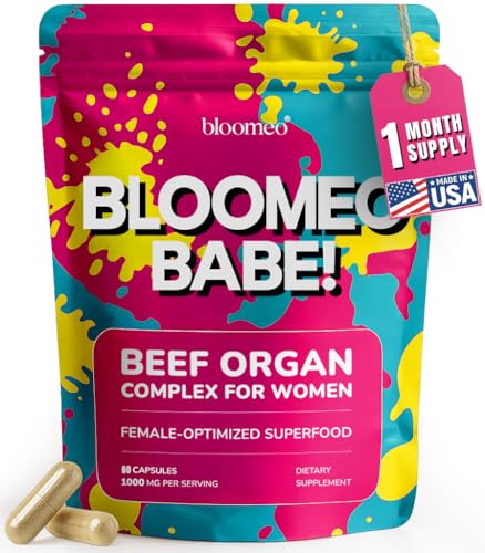 Beef Organ Supplement for Women Liver Uterus Ovary Heart Kidney 30+ Nutrients to Support Hormone Balance Cycle Health Energy Immunity Skin & Hair 100% Grass Fed & 3rd Party Tested 60ct