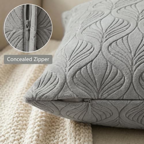 Image of Yellow Weaves Jacquard Cushion Covers | Sofa Cushion Covers | Throw Pillow Cover for Sofa, Couch, Living Room| Removable & Washable | 16x16 Inches, Set of 2 (Grey)
