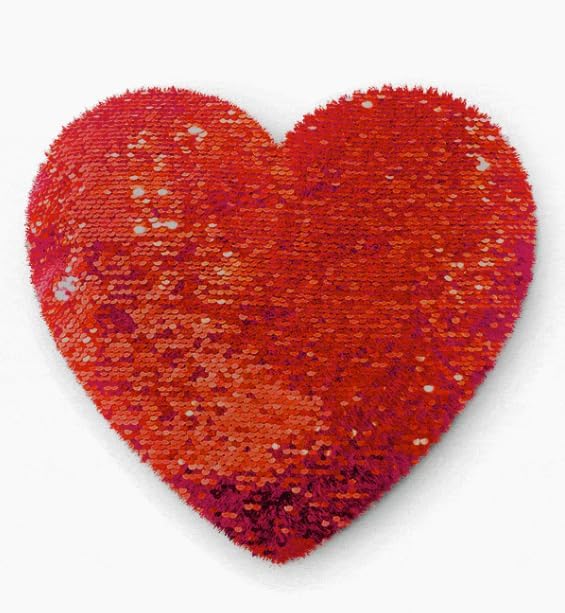 CanvasChamp Almohada personalizada con lentejuelas en forma de corazón, funda de almohada reversible personalizada con lentejuelas, almohada