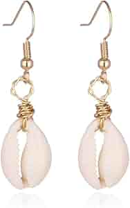 ＊韓国＊［FRAGFARM］Seashell Earrings Tee 3color Amazon.com: Barch Young Natural Cowrie Shell Earring for