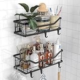 【Espacio Limitado？】No! ¡El espacio de estanteria baño es mucho más grande de lo que piensas! Obtendrá dos estanteria ducha de alta calidad y una caja de jabón, Que puede acomodar fácilmente su champú, Body Wash, jabón, limpiador facial, etc que puede ayudar a crear un baño ordenado.