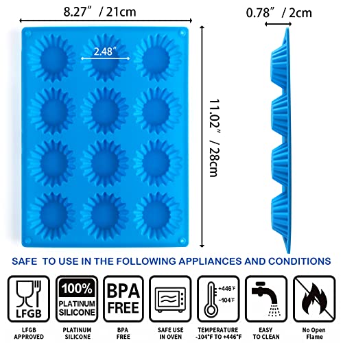 Sidosir 3Pcs Peanut Butter Cup Mold, Silicone Mini Tart Pan For Bite Size Fat Bombs, Silicone Chocolate Candy Mold For Brownie (Peanut Butter Cup) #TOP1