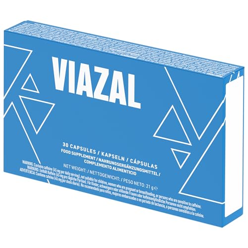 Viazal Cápsulas Azules - Ginkgo, Maca, Ácido D-Aspártico, Ginseng - Zinc Potenciador - Alta Dosis - Efecto Fuerte e Inmediato - Energía Masculina Avanzada (30 Cápsulas)