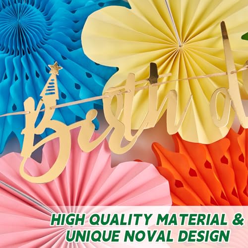 Image of PAPER JAZZ Flowers Paper Birthday Party Decorations Happy Birthday Banners Red and Blue Paper Fans Classroom Decor Flower Wall Decor Hanging Ceiling Decorations