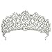 Diadème de princesse avec strass en cristal pour mariage, concours de beauté, bijoux de cheveux (argenté 2)