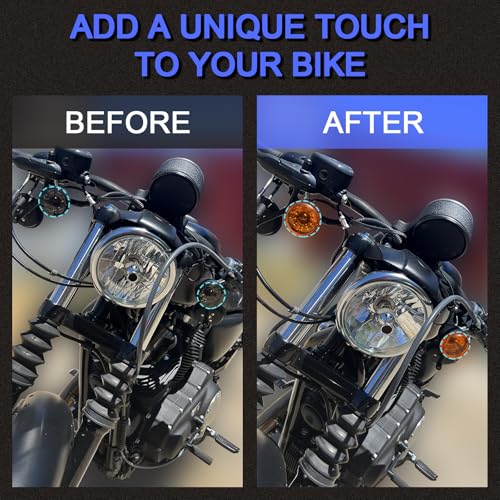 Image of Turn Signal Lens Kit,Front /Rear Bullet Turn Signal Light Replacement Covers for Harley Sportster 883 1200 /Touring Road King Electra Glide Street Glide /Softail /Dyna /V-Rod,Orange,2 PCS