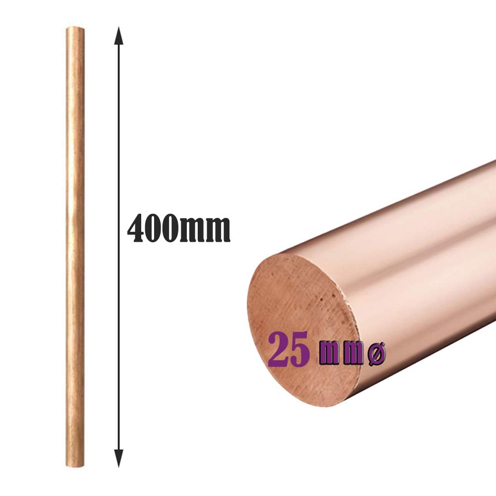 25mm di diametro Saldatura di barre tonde di rame per la fresatura di barre, lunghezza 400 mm
