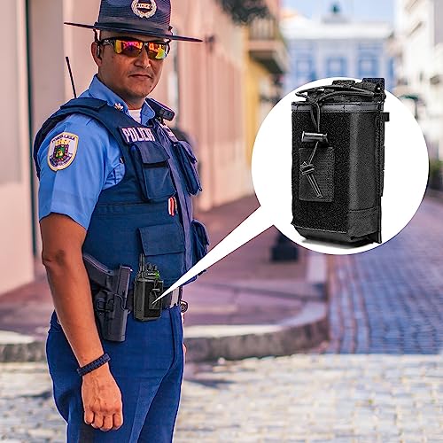 Walkie Talkie Holder Tactical Universal Radio Holster Radio Case Radio Holster Military Heavy Duty Radios Pouch Bag for Two Way Walkie Talkies Outdoor Sports Adjustable Storage - Image 3