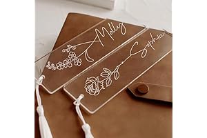 Personalized Corner Page Book Marks Birth Flower Acrylic Bookmark Tassel Set, Book Lovers Unique Gifts