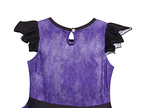 Wonderbabe Mal Descendants Costumes For Girls Popular Musical Cosplay Halloween Princess Costume Tulle Short Sleeve Dress With Wig 7-8 Years #TOP5