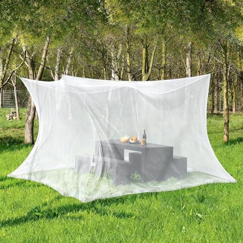 Cortinas de malla para cama de camping y cenas en el jardín con este dosel portátil de 3x3m 4