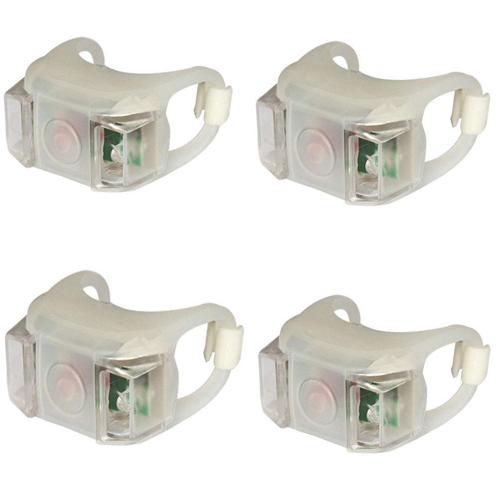 JPOJPO 4ps Bicycle Light, Silicone LED Bike Light Set Headlight Taillight Waterproof Light White