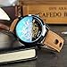 GLEIM Gute Mens Watches, Mechanical Skeleton Automatic Self-Winding Steampunk Watch for Men, Casual Clock Brown Leather Wrist Watch