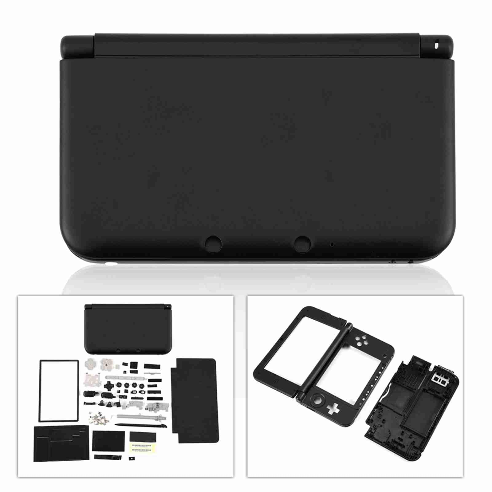 Estuche de Carcasa Completa, Piezas de Reparación Kit Completo de Carcasa de Repuesto para 3DS XL Negro (Negro)