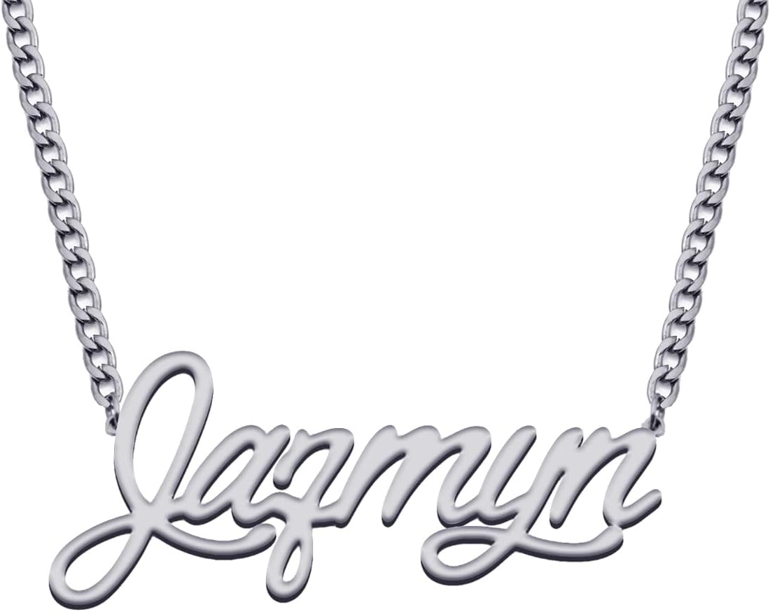Custom Made Stainless Steel Name Necklace Personalized Initial Necklaces 18K Gold Plate Necklace Cuban Chain Jewelry Gifts