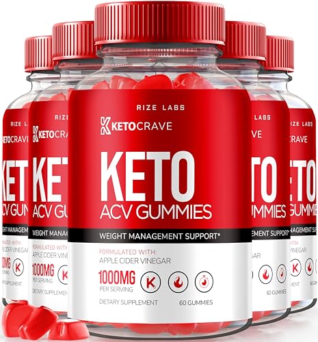 (5 Pack) Keto Crave Gummies - Keto Crave ACV Gummies, Keto Crave for Advanced Weight Loss, Keto + ACV Gummy, Maximum Strength Supplement, KetoCrave Gomitas Reviews (300 Gummies) -  rize labs, KetoCrave5