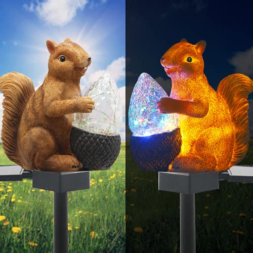Lampes solaires de jardin écureuil étanches : éclairage extérieur LED