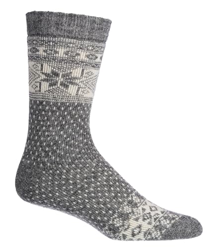 Image of Leo Design 2 Pairs Norwegian Alpaca & Merino Wool Sock Women, Winter Thermal Knitted, Nordic warm Crew, Comfortable Hygge