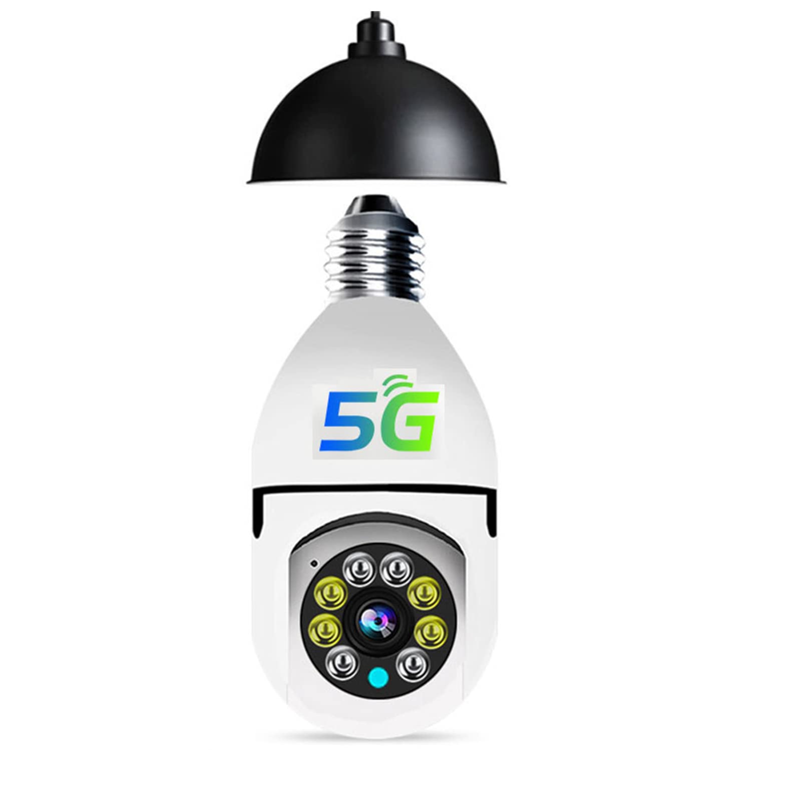 Cámara De Bombilla, Cámara De Seguridad 1080P Inalámbrica Para El Hogar 5 Ghz Y 2,4 Ghz Wifi Movimiento Seguimiento Automático Cámara De Vigilancia Inteligente De 360 Grados