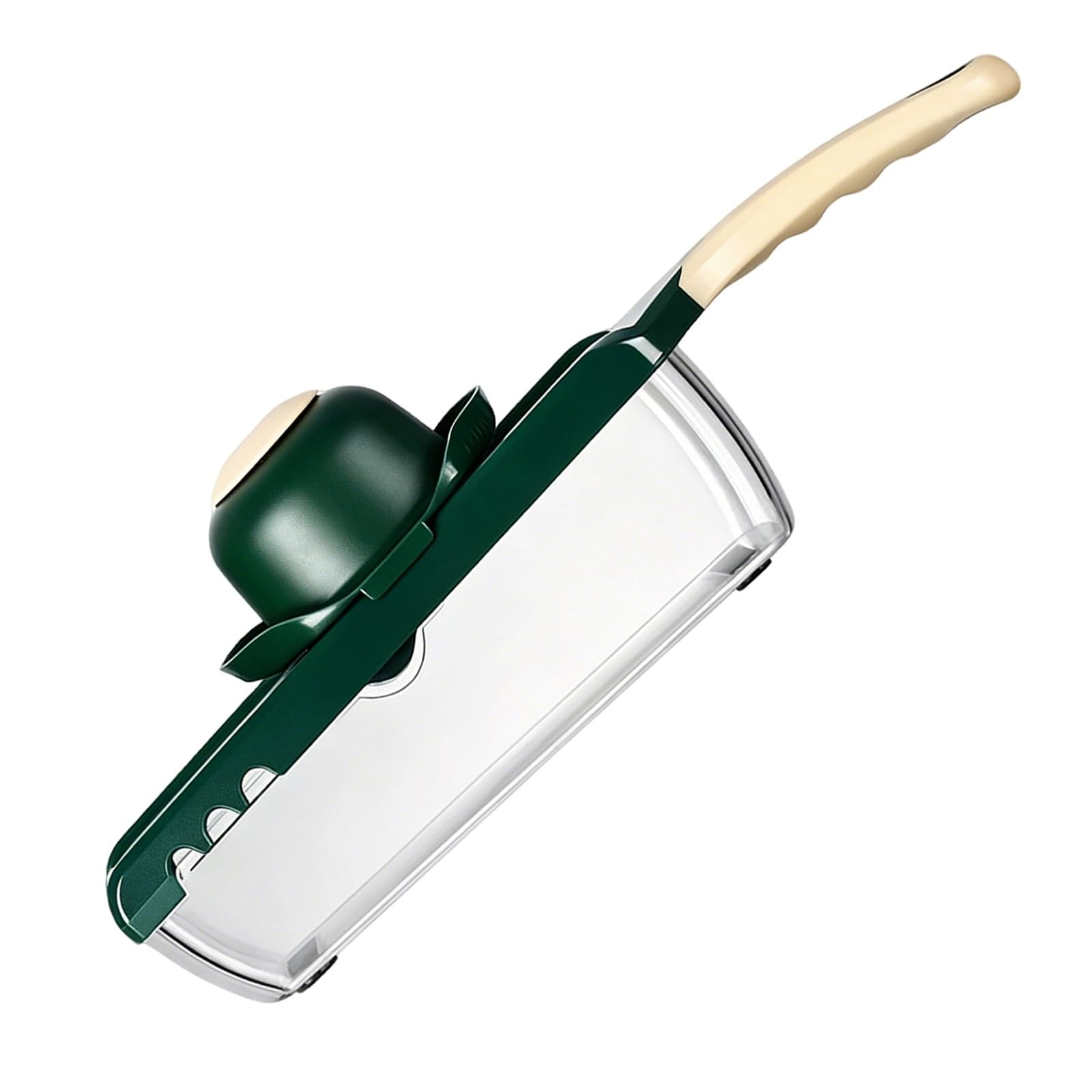 Mandolina per Verdure Regolabile, Mandolina Affettatrice Professionale con Contenitore, Robusta Protezione per le Mani, Manopola Rotante Regolabile a 5 Livelli, Patate, Mele