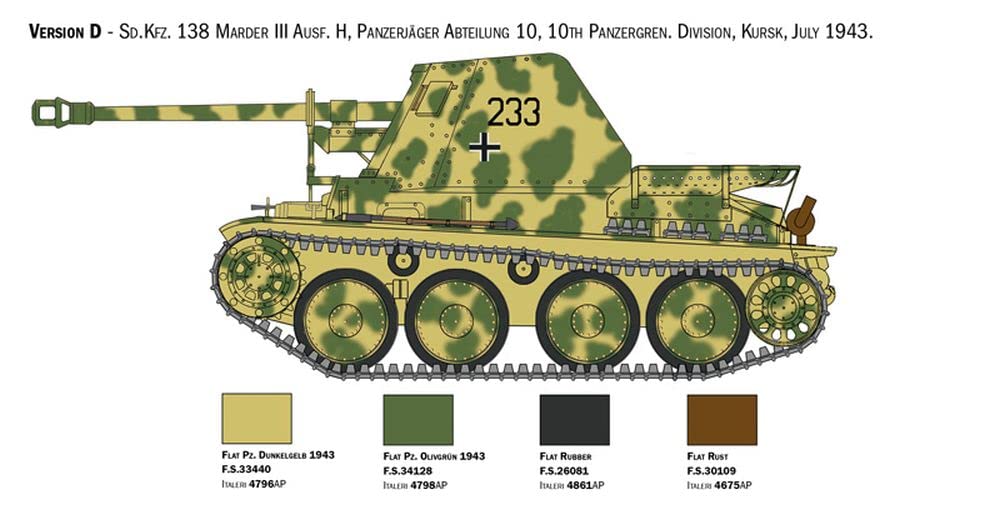 Italeri SD.Kfz 138 MARDER III Ausf.H Kit 1:35 IT6566 - Kit Mezzi Militari - Die Cast - Modellismo