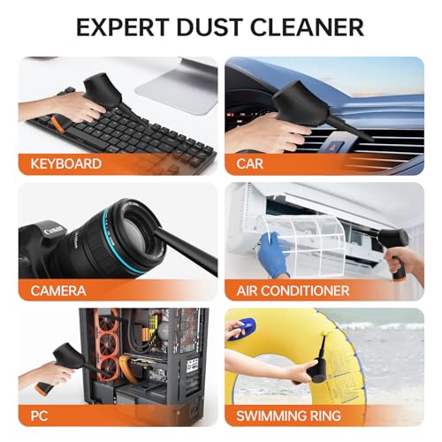 Aire Comprimido Limpieza para PC con 3 Velocidades, Soplador de Polvo Eléctrico Recargable, Ideal para Portátil y Teclado, Reemplaza el Depósito de Aire Comprimido Tipo Air Duster.