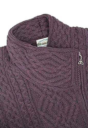 Image of Aran Crafts Irish Women's Cable Knit Side Zip Wool Jacket (Z4630)