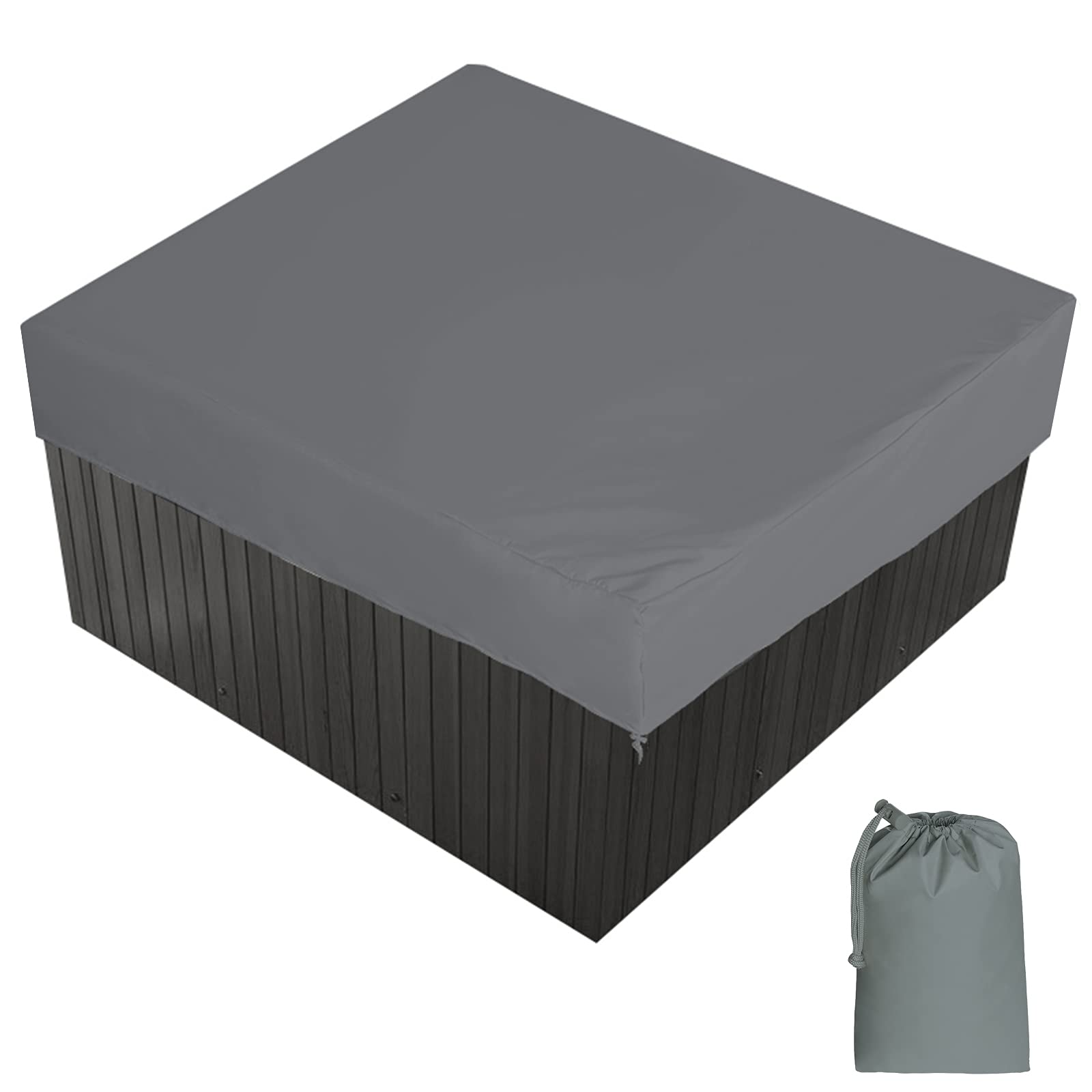 BaCover Hot Tub Cover, Thermal Insulation Outdoor Spa Bath Pool Cover Protector Waterproof Hot Tub Covers Anti-UV Dust-proof with a Storage Bag 7 Sizes Choose,Gray,231x231x30cm