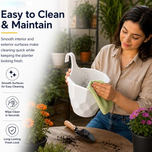 Image of Amazon Brand - Umi Hanging Planter Pots for Railing Pack of 20