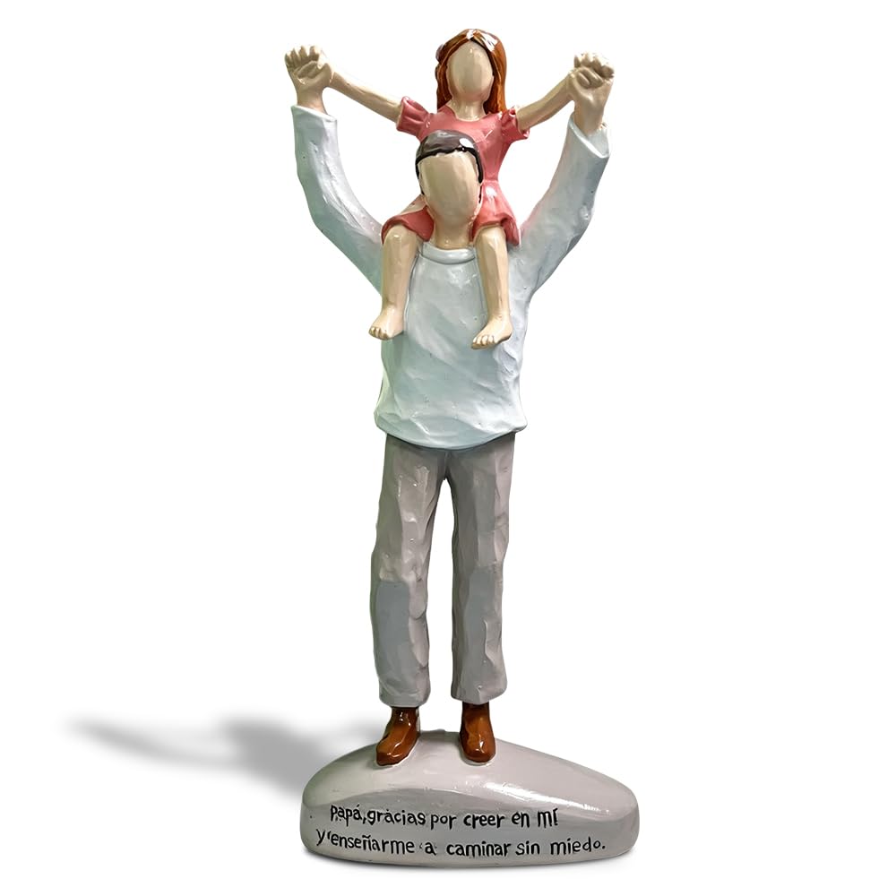 SGZIOO Dad Gifts from Daughter, Father and Daughter Figurine, Dad Daughter Statues, Resin Sculpted Hand-Painted Figures Decoration, Gift for Father’s Day, Birthday