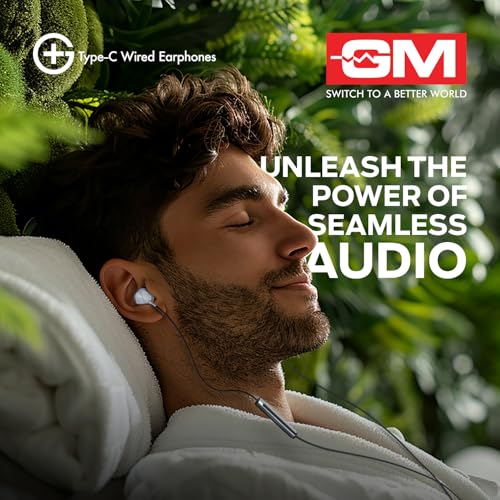 Image of GM G+ Type-C Wired Earphones with HD Mic | 14mm Drivers, Pure Bass Sound | Half-in-Ear Comfort Fit | Lightweight & Durable | USB-C Earphones for Calls, Music & Gaming
