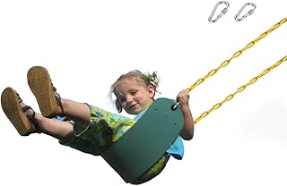 ORANGUTAN Heavy Duty Swing Seat 66" Chain Plastic Coated, Playground Backyard Kids Swing Set Accessories Outdoor Replaceme...