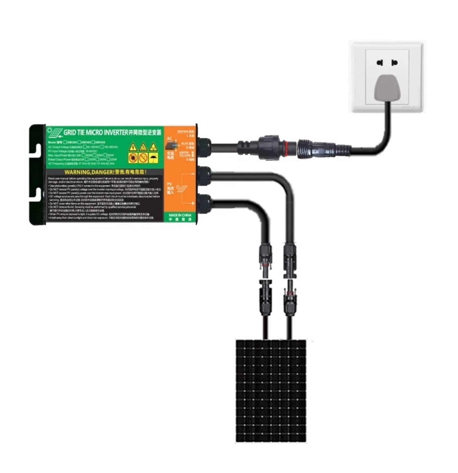 MPPT Solar Grid Tie Micro Inverter PVGS 120W 150W 180W DC10.8-30V do AC110V-230V 50HZ/60HZ Solarny inwerter fotowoltaiczny wodoodporny(PVGS 150W,80V-160VAC)