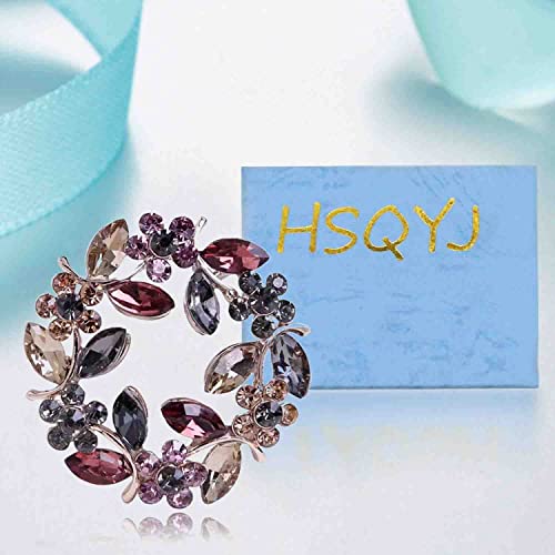 Image of Crystal Pearl Flower Brooches Pins Fashion Beautiful Created Rhinestone Floral Brooch Good Idea for Party Dance Wedding Banquet for Elegant Women Girl