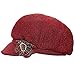 ColorSun Winter Classic Retro Visor Newsboy Cabbie Cap Beret Hats with Flower Buckle for Woman Ladies Red Wine