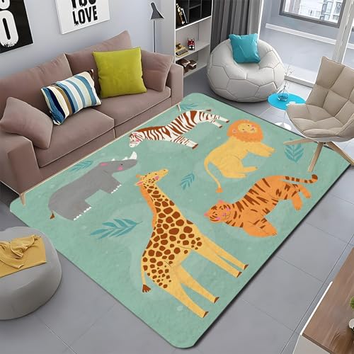 �J�[�y�b�g 1.5�� �G���A���O �q������ ���O �J�[�y�b�g ���r���O���[�� �􂦂郉�O �A�j�}���C���X�g �h�_�j �h�L �R�� �Չ��� �ϖ��� �O�~ �����` 160x230 cm �A�E�g�h�A�n�~ ����~�� �t���A�}�b�g - PM4241