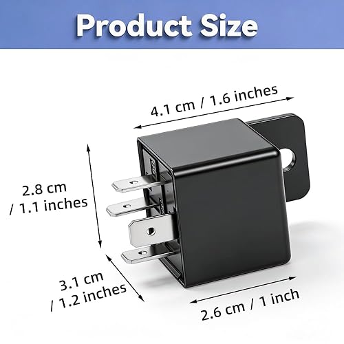 Miniatura 5 de Paquete de 5 Relé automotriz de 12 V 40 A, SPST de 4 pines (modelo JD1912) - Interruptor de relé resistente para bomba de combustible, ventilador,