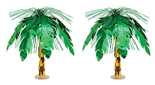 Beistle S50556AZ2, 2 Piece Palm Tree Cascade Centerpieces, 18"