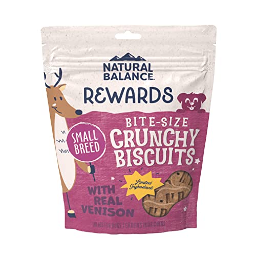 Natural Balance Limited Ingredient Original Biscuits | Venison & Sweet Potato Grain-Free Dog Treats For Small-Breed Adult Dogs | 8-Oz. Pouch #TOP8