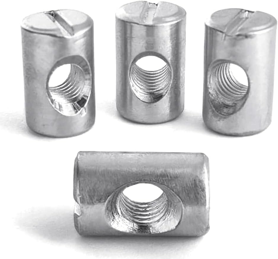 M8 (8mm x 60mm) Symmetric Furniture Barrel Nut Zinc Plated (Pack of 10)