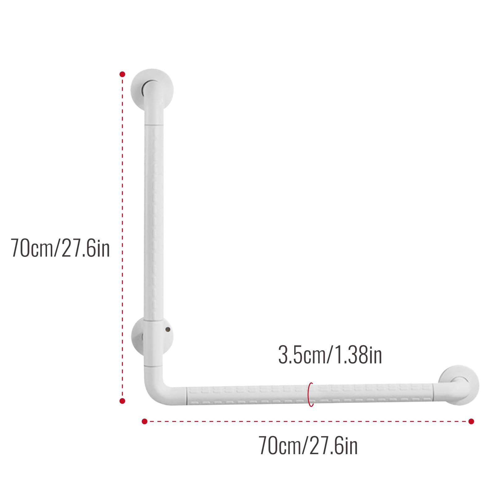 Asidero Ducha Acero Inoxidable 70 CM Manija de la Ducha Apoyo Asidero para Baño Asa Bañera Antideslizante portátil Barra de seguridad baño para inodoro, baño, bañera