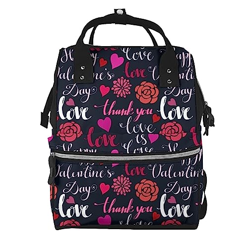 Sac à dos à langer Love Roses pour transporter bébé et votre PC